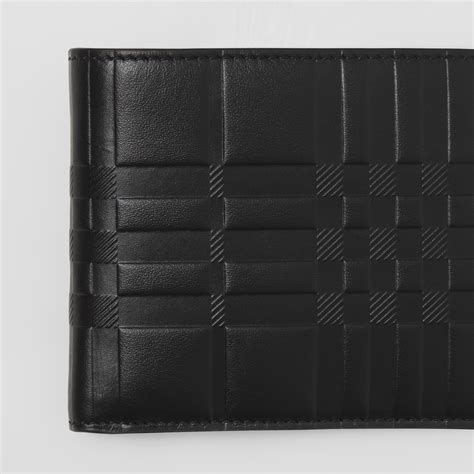 burberry bauletto check|Embossed Check Bifold Wallet in Black .